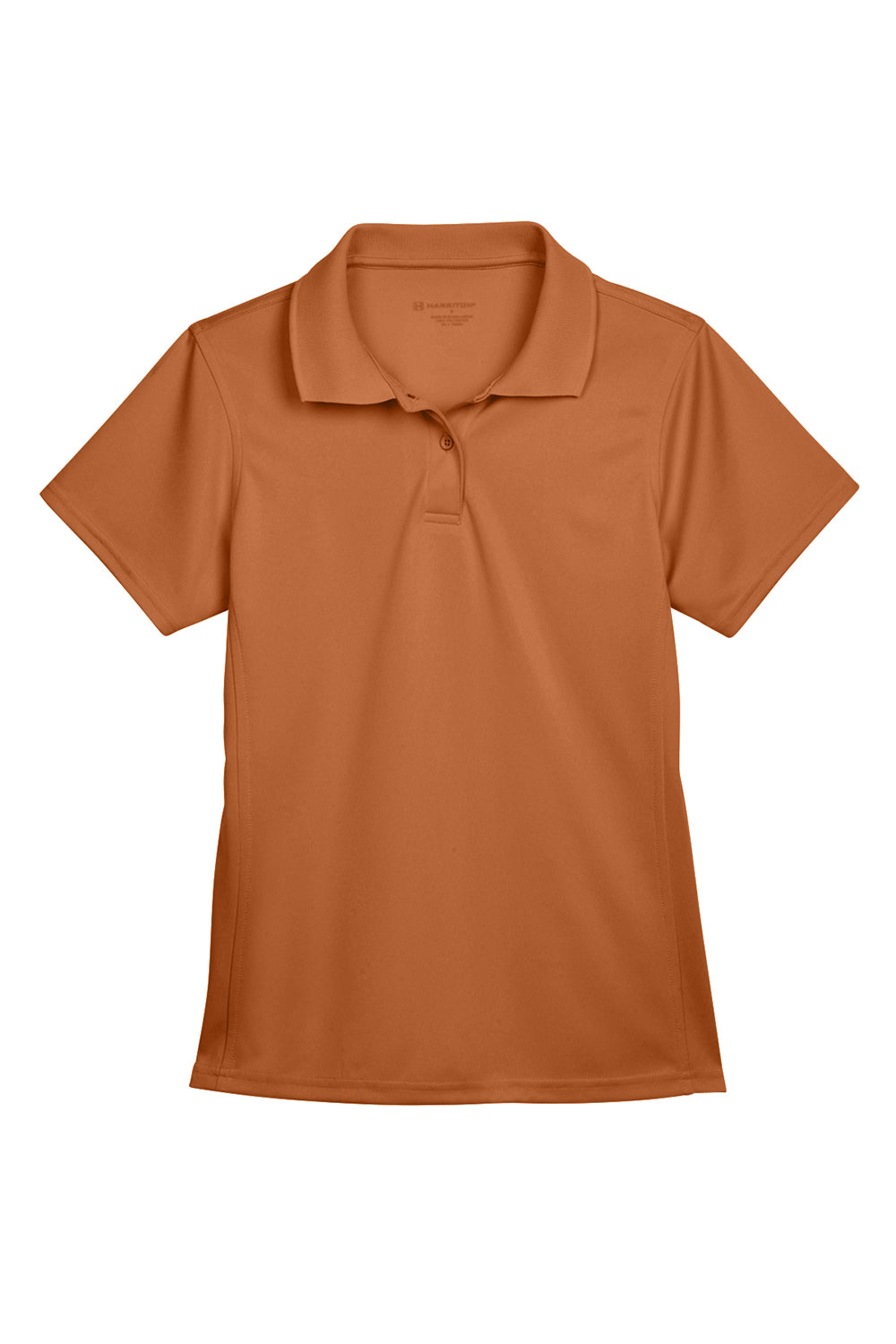 Harriton M315W Womens Polytech Moisture Wicking Short Sleeve Polo Shirt Texas Orange Flat Front