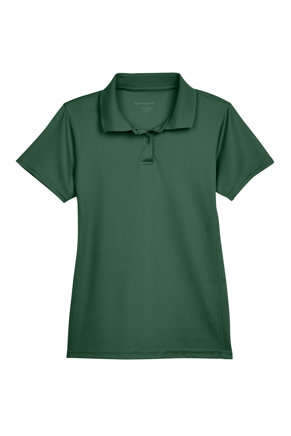 Harriton M315W Womens Polytech Moisture Wicking Short Sleeve Polo Shirt Dark Green Flat Front