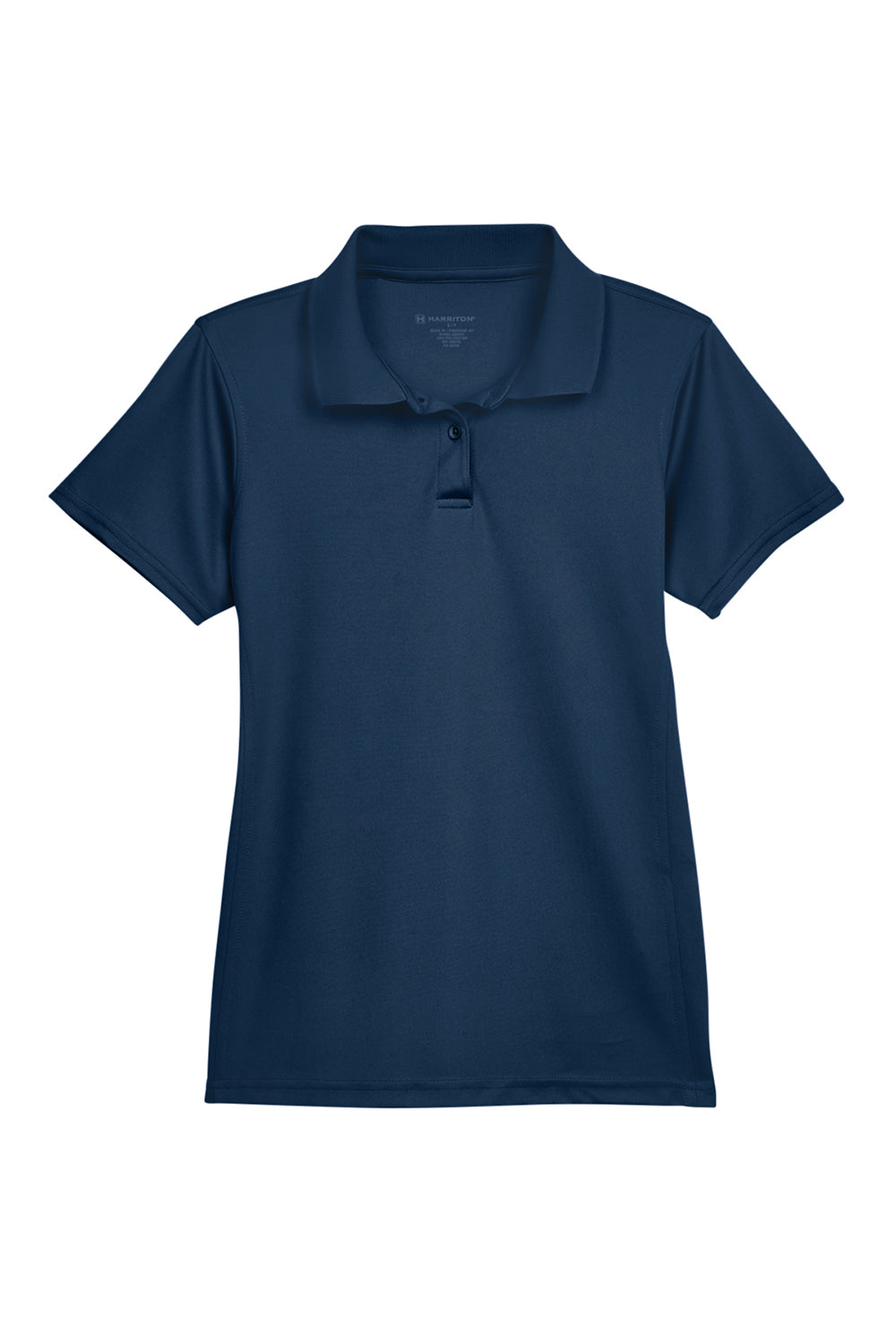 Harriton M315W Womens Polytech Moisture Wicking Short Sleeve Polo Shirt Navy Blue Flat Front