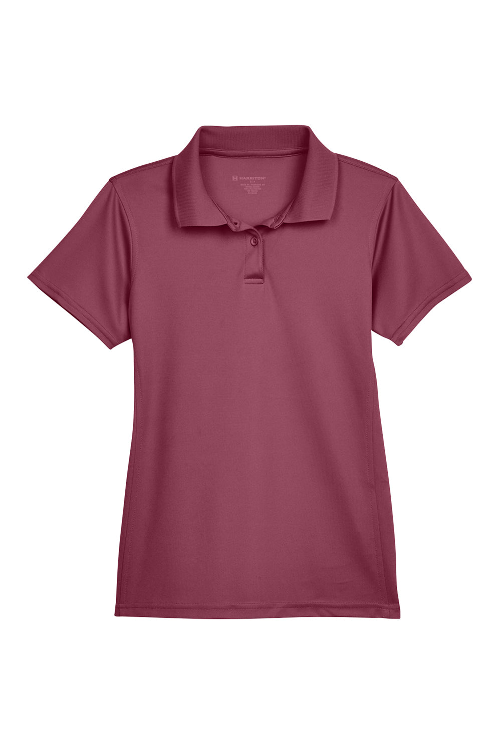 Harriton M315W Womens Polytech Moisture Wicking Short Sleeve Polo Shirt Maroon Flat Front