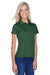 Harriton M315W Womens Polytech Moisture Wicking Short Sleeve Polo Shirt Dark Green Model 3q