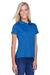 Harriton M315W Womens Polytech Moisture Wicking Short Sleeve Polo Shirt True Royal Blue Model 3q