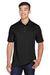 Harriton M345 Mens Advantage Moisture Wicking Short Sleeve Polo Shirt Black Model Front