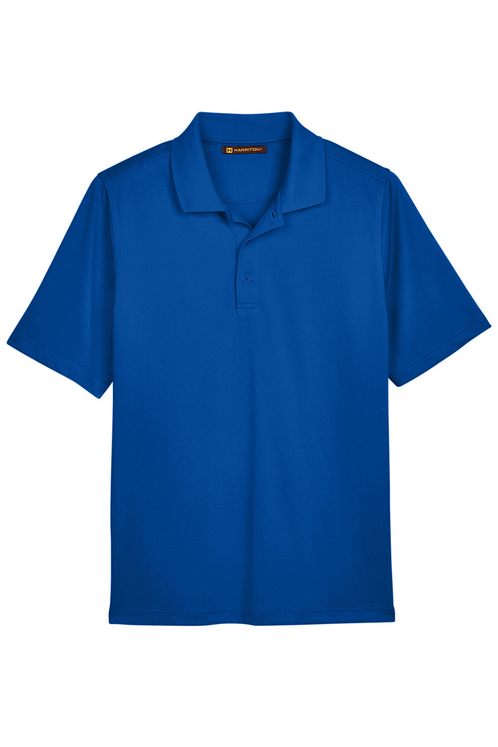 Harriton M348 Mens Advantage Performance Moisture Wicking Short Sleeve Polo Shirt True Royal Blue Flat Front