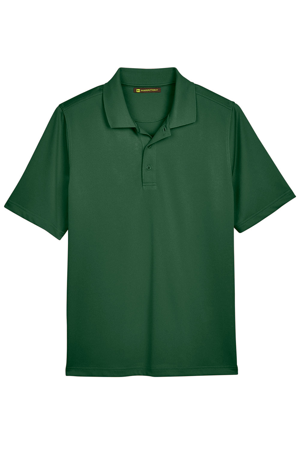 Harriton M348 Mens Advantage Performance Moisture Wicking Short Sleeve Polo Shirt Dark Green Flat Front