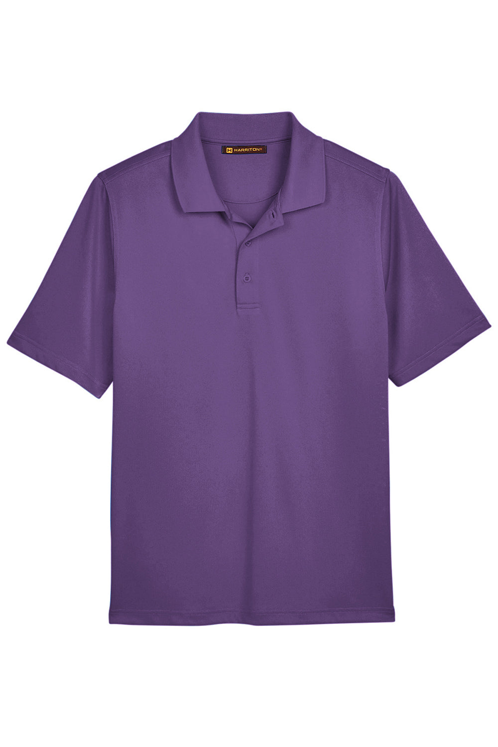 Harriton M348 Mens Advantage Performance Moisture Wicking Short Sleeve Polo Shirt Team Purple Flat Front