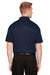 Harriton M348 Mens Advantage Performance Moisture Wicking Short Sleeve Polo Shirt Dark Navy Blue Model Back