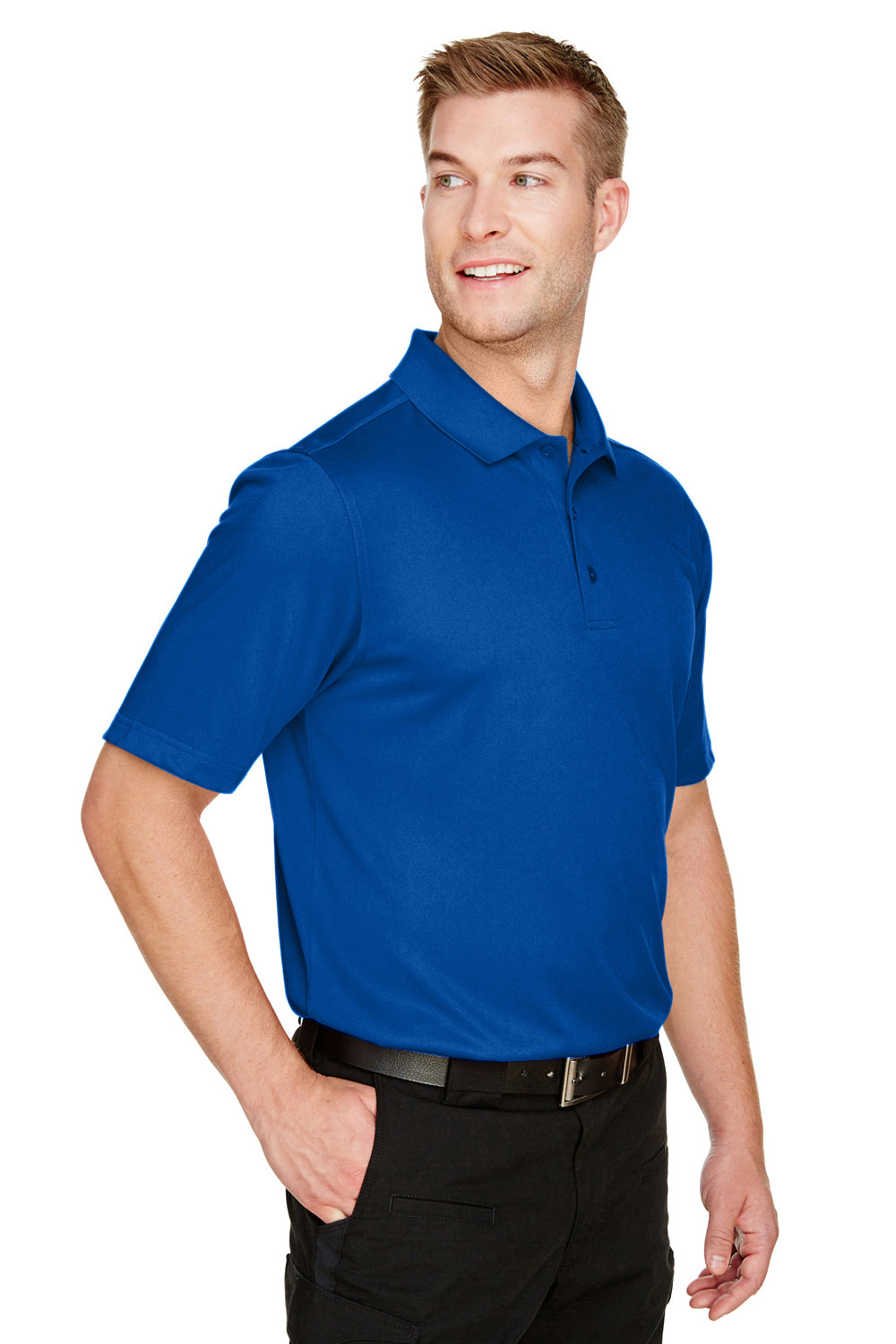 Harriton M348 Mens Advantage Performance Moisture Wicking Short Sleeve Polo Shirt True Royal Blue Model 3q