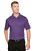 Harriton M348 Mens Advantage Performance Moisture Wicking Short Sleeve Polo Shirt Team Purple Model Front