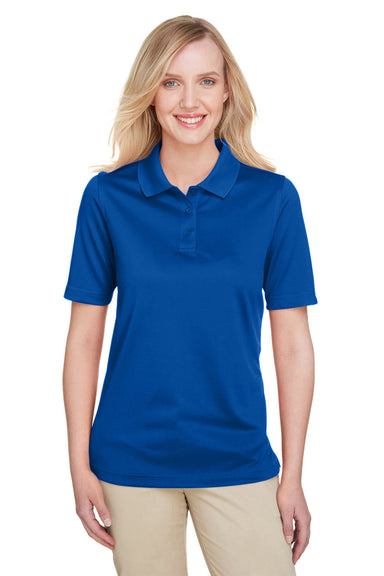 Harriton M348W Womens Advantage Performance Moisture Wicking Short Sleeve Polo Shirt True Royal Blue Model Front