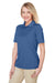 Harriton M348W Womens Advantage Performance Moisture Wicking Short Sleeve Polo Shirt Pool Blue Model 3q