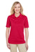 Harriton M348W Womens Advantage Performance Moisture Wicking Short Sleeve Polo Shirt Red Model Front