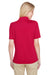 Harriton M348W Womens Advantage Performance Moisture Wicking Short Sleeve Polo Shirt Red Model Back