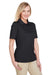 Harriton M348W Womens Advantage Performance Moisture Wicking Short Sleeve Polo Shirt Black Model 3q