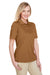 Harriton M348W Womens Advantage Performance Moisture Wicking Short Sleeve Polo Shirt Duck Brown Model 3q