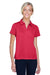 Harriton M353W Womens Double Mesh Moisture Wicking Short Sleeve Polo Shirt Red Model Front