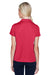 Harriton M353W Womens Double Mesh Moisture Wicking Short Sleeve Polo Shirt Red Model Back