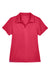 Harriton M353W Womens Double Mesh Moisture Wicking Short Sleeve Polo Shirt Red Flat Front