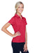 Harriton M353W Womens Double Mesh Moisture Wicking Short Sleeve Polo Shirt Red Model 3q