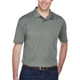 Harriton Mens Moisture Wicking Short Sleeve Polo Shirt - Charcoal Grey