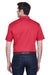 Harriton M354 Mens Moisture Wicking Short Sleeve Polo Shirt Red Model Back