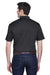 Harriton M354 Mens Moisture Wicking Short Sleeve Polo Shirt Black Model Back