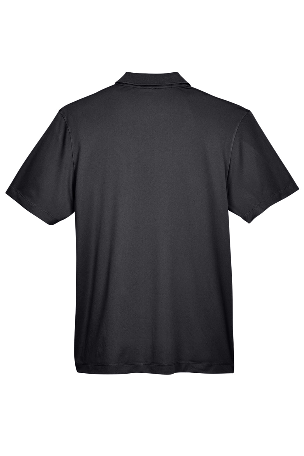 Harriton M354 Mens Moisture Wicking Short Sleeve Polo Shirt Black Flat Back