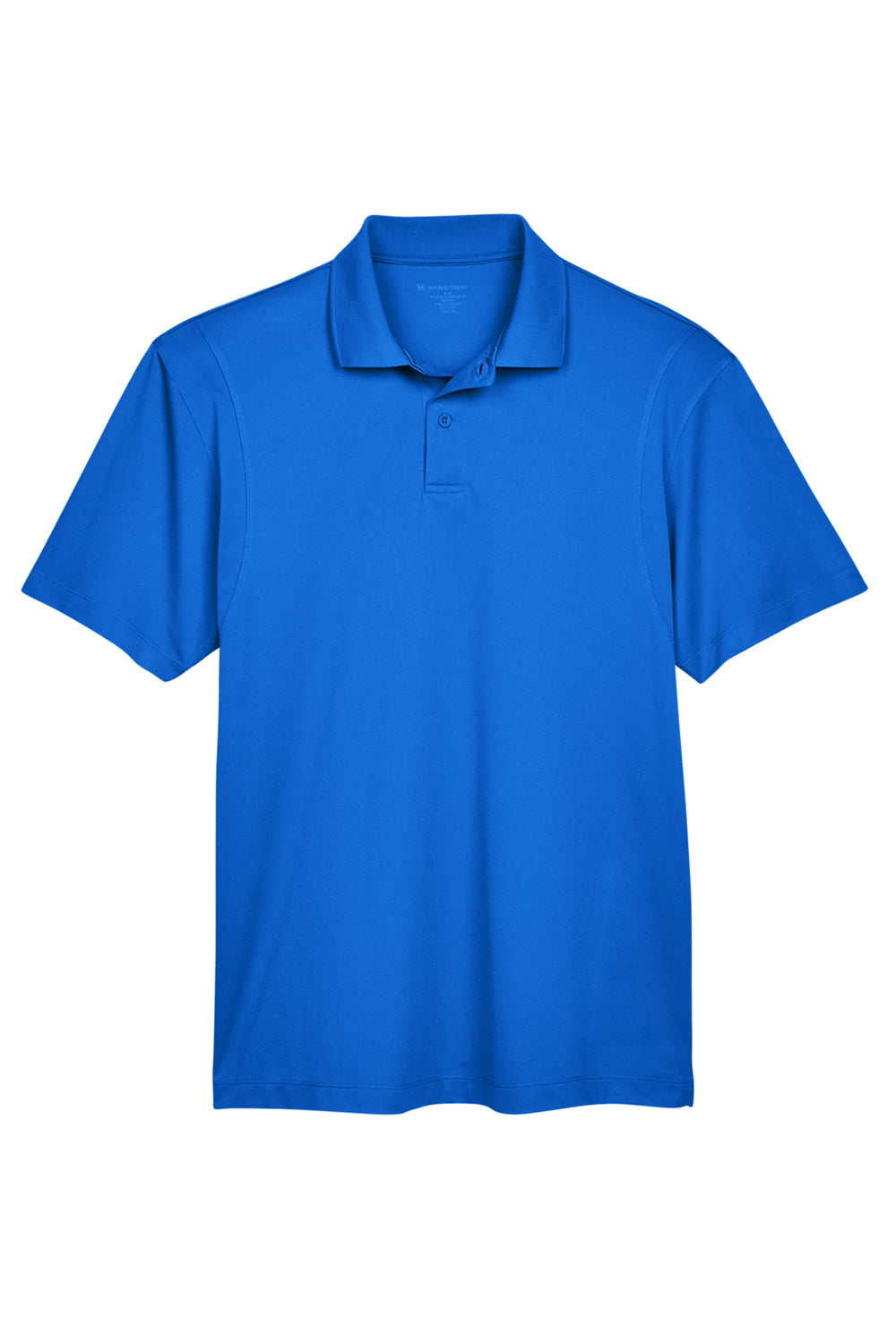 Harriton M354 Mens Moisture Wicking Short Sleeve Polo Shirt True Royal Blue Flat Front