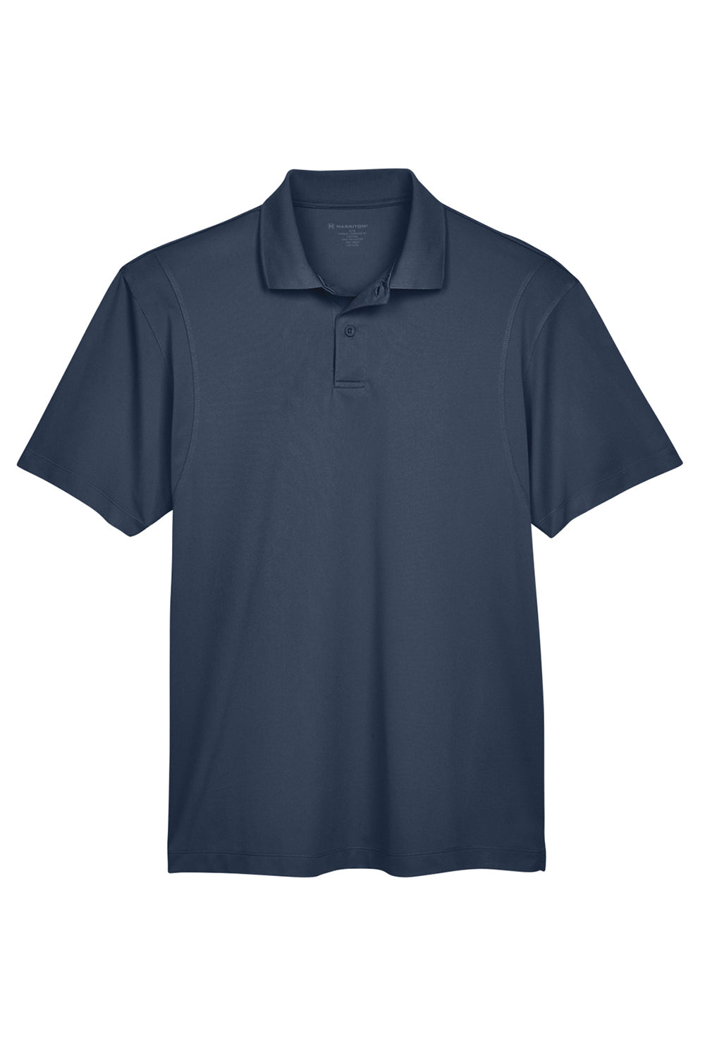 Harriton M354 Mens Moisture Wicking Short Sleeve Polo Shirt Navy Blue Flat Front