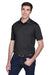 Harriton M354 Mens Moisture Wicking Short Sleeve Polo Shirt Black Model 3q