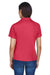 Harriton M354W Womens Moisture Wicking Short Sleeve Polo Shirt Red Model Back