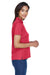 Harriton M354W Womens Moisture Wicking Short Sleeve Polo Shirt Red Model Side