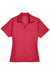 Harriton M354W Womens Moisture Wicking Short Sleeve Polo Shirt Red Flat Front