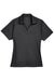 Harriton M354W Womens Moisture Wicking Short Sleeve Polo Shirt Black Flat Front