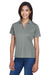 Harriton M354W Womens Moisture Wicking Short Sleeve Polo Shirt Charcoal Grey Model 3q