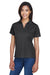 Harriton M354W Womens Moisture Wicking Short Sleeve Polo Shirt Black Model 3q