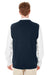 Harriton M415 Mens Pilbloc Pill Resistant V-Neck Sweater Vest Dark Navy Blue Model Back