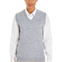 Harriton Womens Pilbloc Pill Resistant V-Neck Sweater Vest - Heather Grey