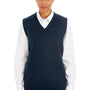 Harriton Womens Pilbloc Pill Resistant V-Neck Sweater Vest - Dark Navy Blue