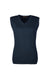 Harriton M415W Womens Pilbloc Pill Resistant V-Neck Sweater Vest Dark Navy Blue Flat Front