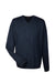 Harriton M420 Mens Pilbloc Pill Resistant V-Neck Long Sleeve Sweater Dark Navy Blue Flat Front