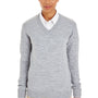 Harriton Womens Pilbloc Pill Resistant V-Neck Long Sleeve Sweater - Heather Grey