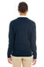 Harriton M420W Womens Pilbloc Pill Resistant V-Neck Long Sleeve Sweater Dark Navy Blue Model Back