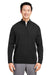 Harriton M421 Mens Pilbloc Pill Resistant 1/4 Zip Sweatshirt Black Model Front