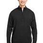 Harriton Mens Pilbloc Pill Resistant 1/4 Zip Sweatshirt - Black