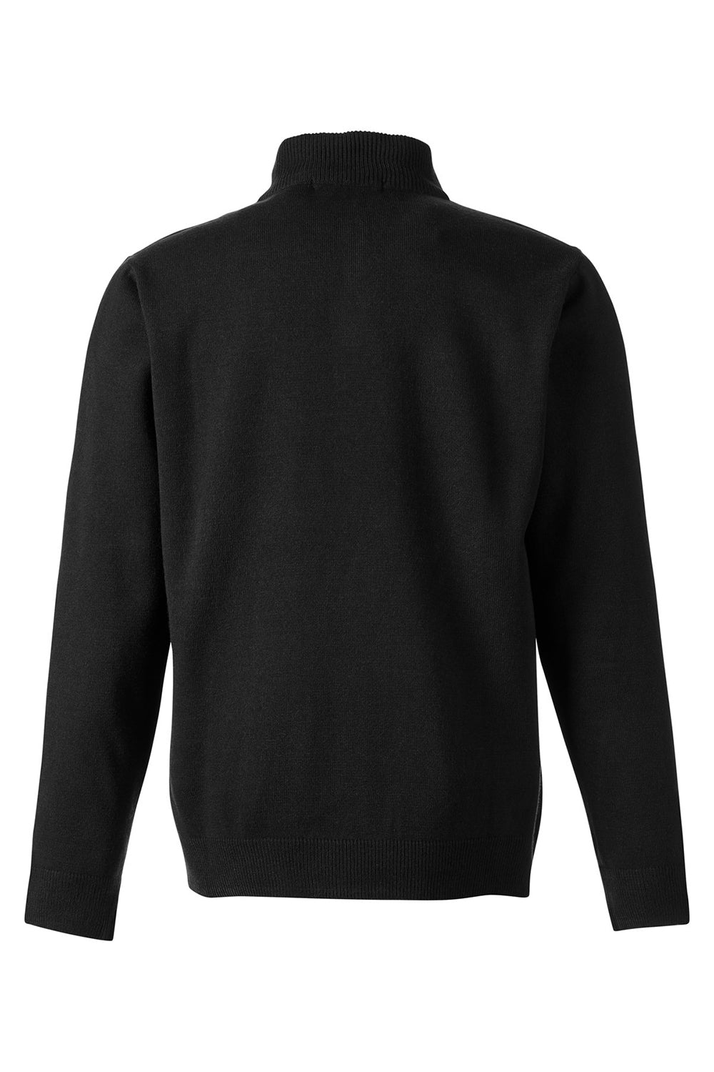 Harriton M421 Mens Pilbloc Pill Resistant 1/4 Zip Sweatshirt Black Flat Back