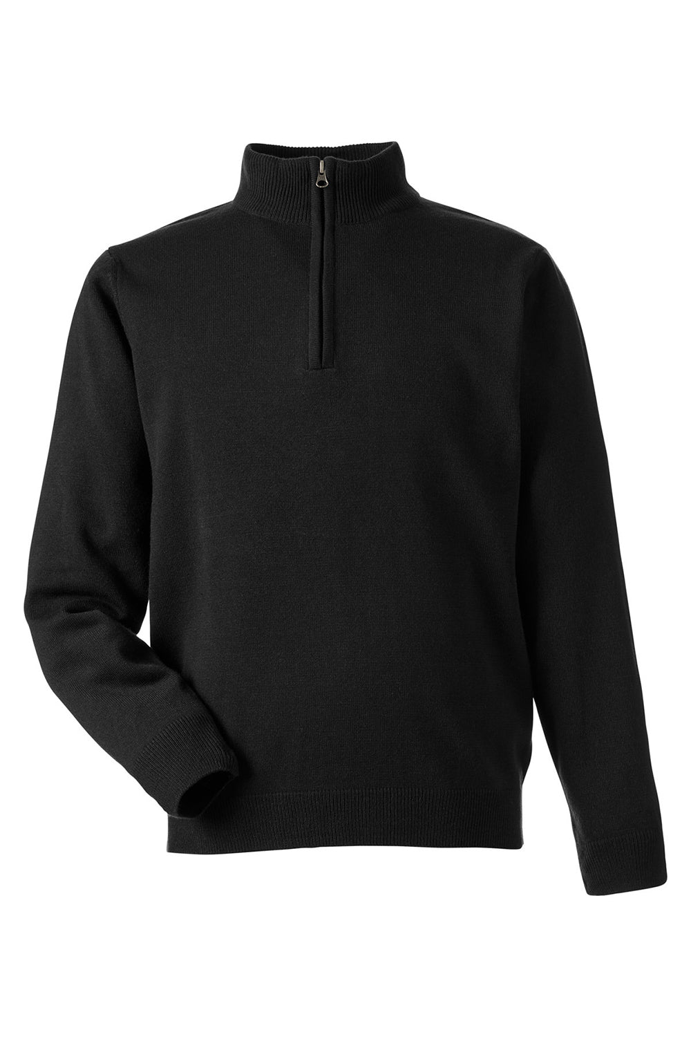 Harriton M421 Mens Pilbloc Pill Resistant 1/4 Zip Sweatshirt Black Flat Front