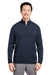 Harriton M421 Mens Pilbloc Pill Resistant 1/4 Zip Sweatshirt Dark Navy Blue Model Front