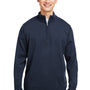 Harriton Mens Pilbloc Pill Resistant 1/4 Zip Sweatshirt - Dark Navy Blue