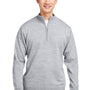 Harriton Mens Pilbloc Pill Resistant 1/4 Zip Sweatshirt - Heather Grey